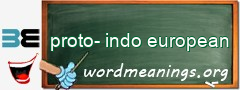 WordMeaning blackboard for proto-indo european